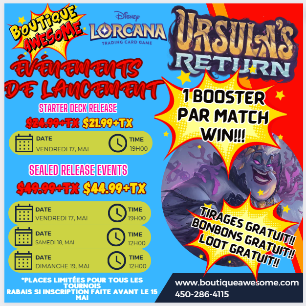 Party de lancement AWESOME de Lorcana Chapter 4 Ursula's Return! - 17-19 mai, 2024