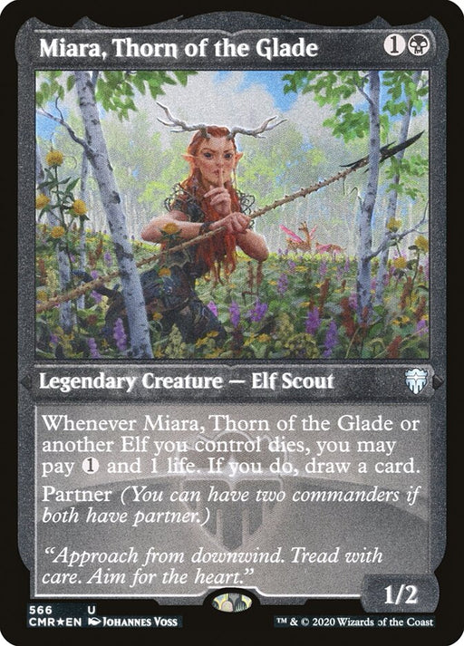 Miara, Thorn of the Glade - Etched - Inverted - Legendary - Etched (Foil)