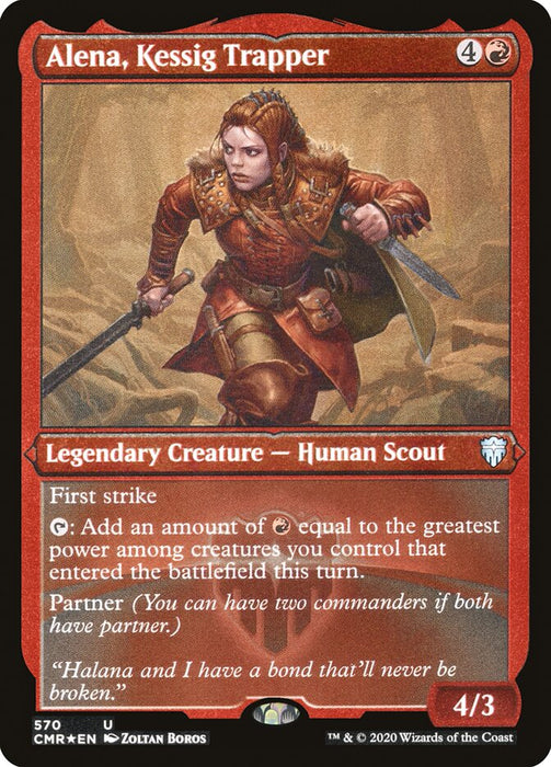 Alena, Kessig Trapper - Etched - Inverted - Legendary - Etched (Foil)