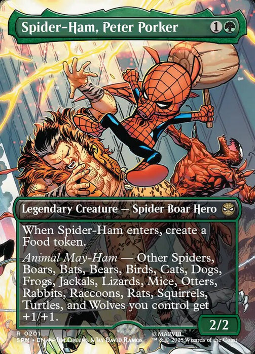 Spider-Ham, Peter Porker - Borderless - Full Art - Fullart - Inverted - Legendary (Foil)