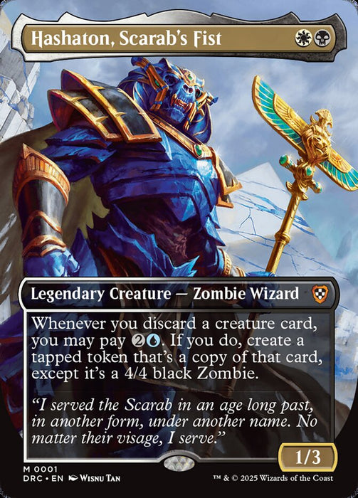 Hashaton, Scarab's Fist - Borderless - Full Art - Inverted - Legendary