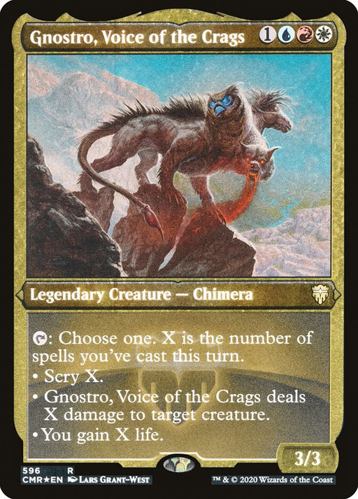 Gnostro, Voice of the Crags - Etched - Inverted - Legendary - Etched (Foil)