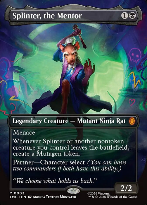 Splinter, the Mentor - Borderless - Full Art - Inverted - Legendary