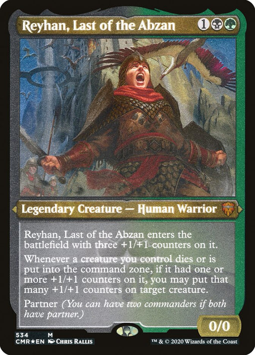 Reyhan, Last of the Abzan - Etched - Inverted - Legendary - Etched (Foil)