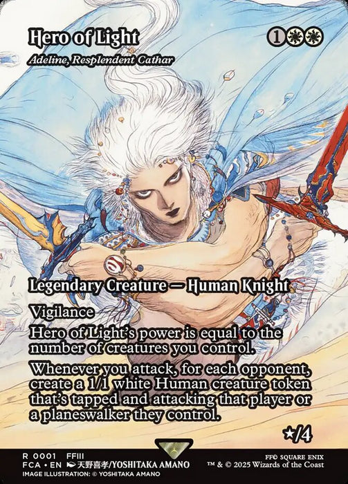 Hero of Light - Adeline, Resplendent Cathar - Borderless - Full Art - Legendary - Inverted (Foil)