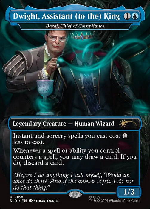 Dwight, Assistant (to the) King - Baral, Chief of Compliance - Borderless - Full Art - Inverted - Legendary