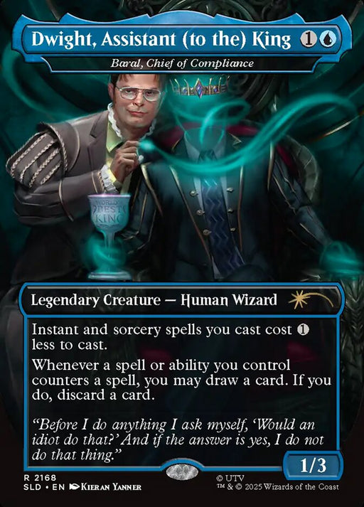 Dwight, Assistant (to the) King - Baral, Chief of Compliance - Borderless - Full Art - Inverted - Legendary (Foil)