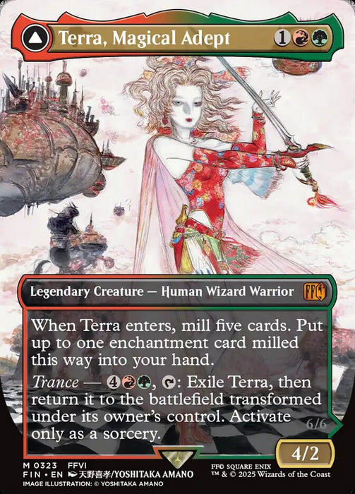 Terra, Magical Adept // Esper Terra - Borderless - Full Art - Enchantment - Legendary - Inverted (Foil)