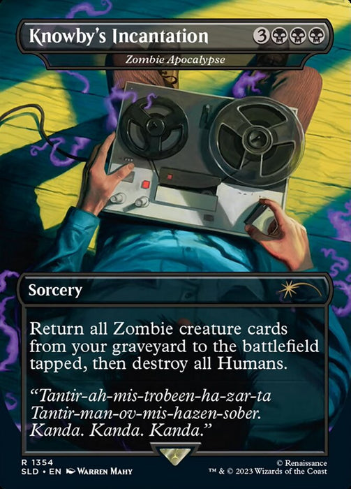 Knowby's Incantation - Zombie Apocalypse - Borderless - Full Art - Inverted (Foil)