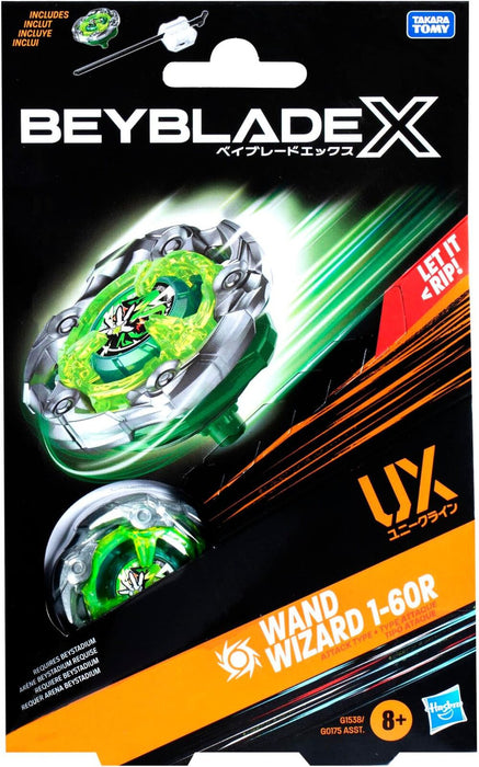 Beyblade X - Wand Wizard 1-60R UX Starter Pack Top and Launcher Hasbro