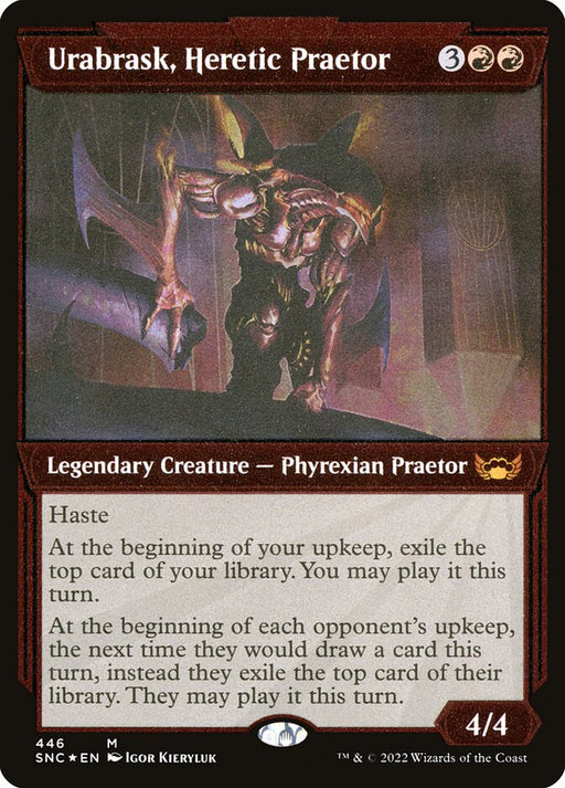 Urabrask, Heretic Praetor - Inverted - Legendary - Showcase - Etched (Foil)