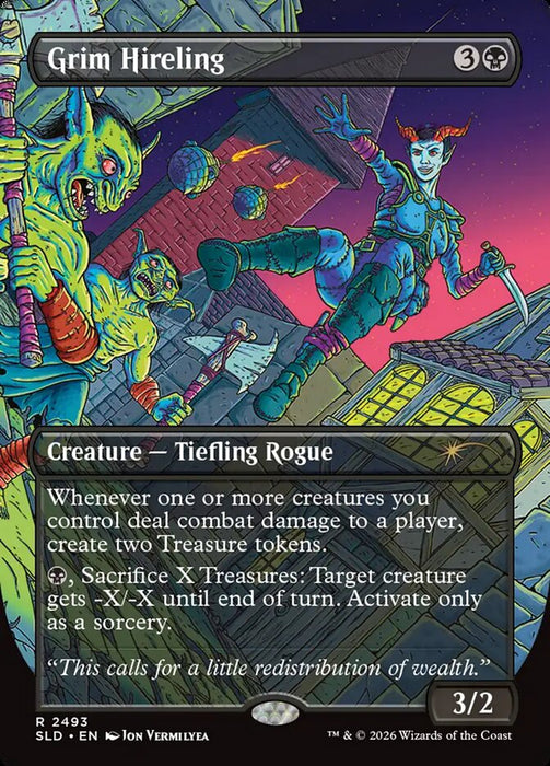 Grim Hireling - Borderless - Full Art - Inverted (Foil)