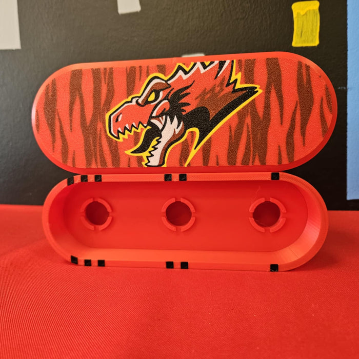 🌀 BEYBLADE X, DECK CASE,  Tyranno Beat (rounded)  – Awesome Essentials