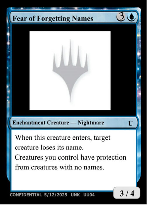 Fear of Forgetting Names - Enchantment