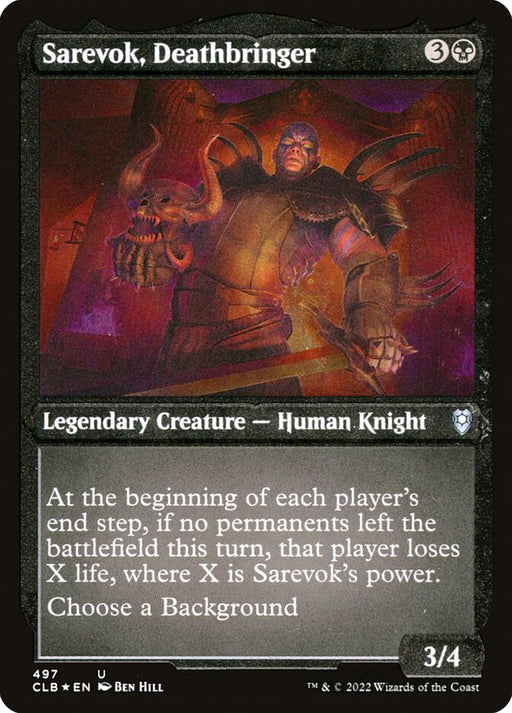 Sarevok, Deathbringer - Etched - Inverted - Legendary - Etched (Foil)