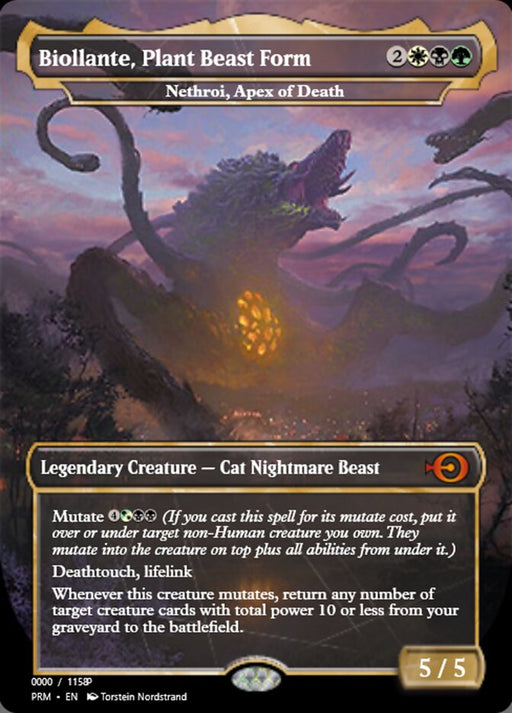 Biollante, Plant Beast Form - Nethroi, Apex of Death - Borderless - Full Art - Inverted - Legendary (Foil)
