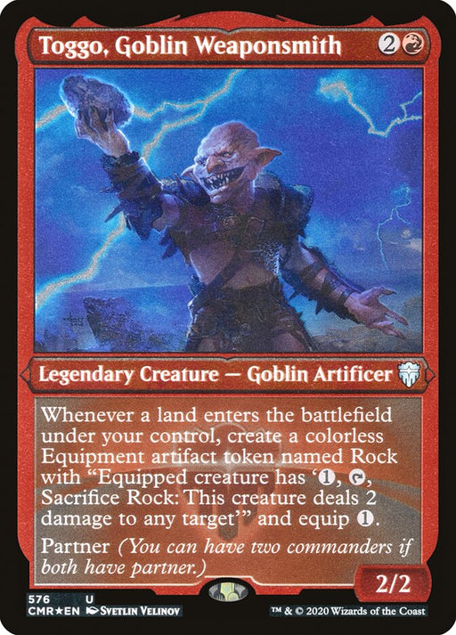 Toggo, Goblin Weaponsmith - Etched - Inverted - Legendary - Etched (Foil)