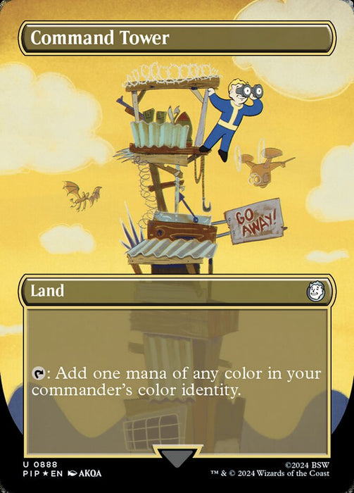 Command Tower - Borderless - Full Art - Inverted - Surge Foil (Foil)