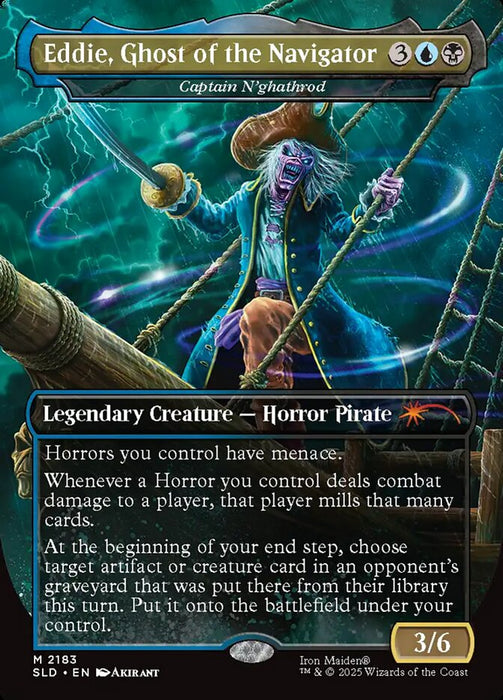 Eddie, Ghost of the Navigator - Captain N'ghathrod - Borderless - Full Art - Inverted - Legendary (Foil)