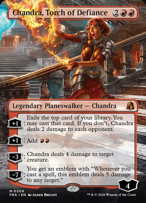 Chandra, Torch of Defiance - Borderless (Foil)