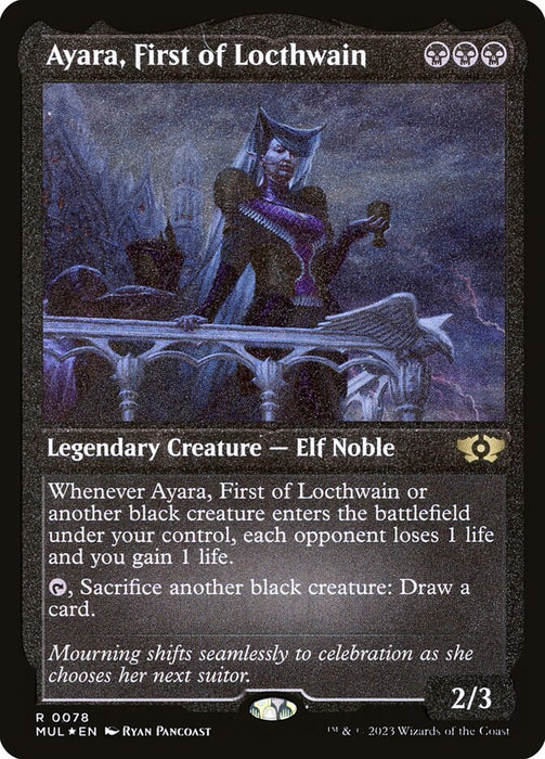 Ayara, First of Locthwain - Etched - Inverted - Legendary - Etched (Foil)
