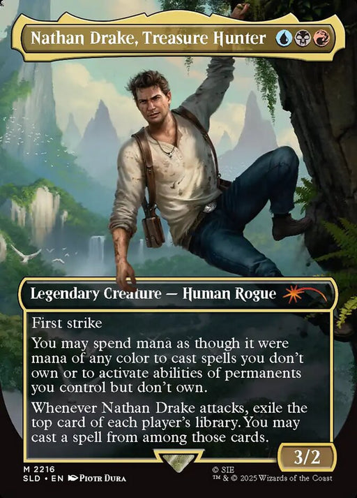 Nathan Drake, Treasure Hunter - Borderless - Full Art - Inverted - Legendary (Foil)
