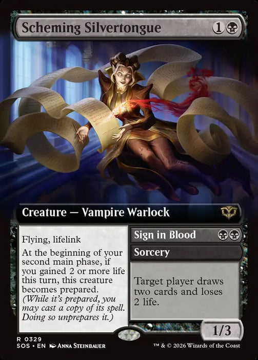 Scheming Silvertongue // Sign in Blood - Extended Art (Foil)