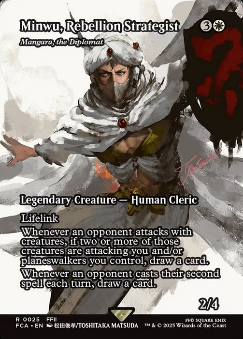 Minwu, Rebellion Strategist - Mangara, the Diplomat - Borderless - Full Art - Legendary - Inverted