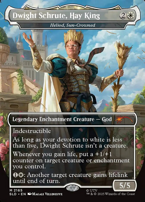 Dwight Schrute, Hay King - Heliod, Sun-Crowned - Borderless - Full Art - Enchantment - Inverted - Legendary