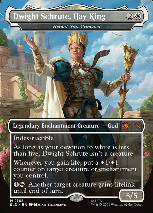 Dwight Schrute, Hay King - Heliod, Sun-Crowned - Borderless - Full Art - Enchantment - Inverted - Legendary