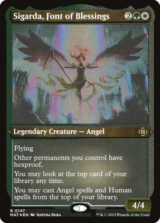 Sigarda, Font of Blessings - Etched - Inverted - Legendary - Etched (Foil)