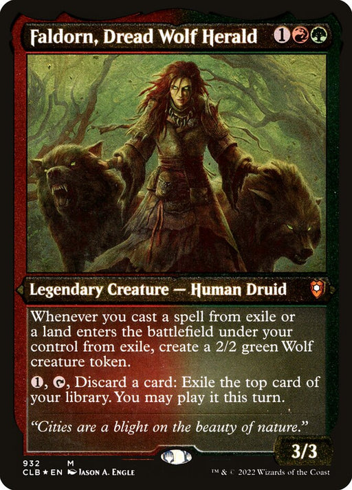 Faldorn, Dread Wolf Herald - Etched - Inverted - Legendary - Etched (Foil)
