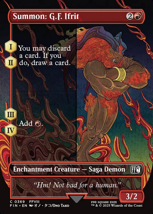 Summon: G.F. Ifrit - Borderless - Full Art - Enchantment - Inverted