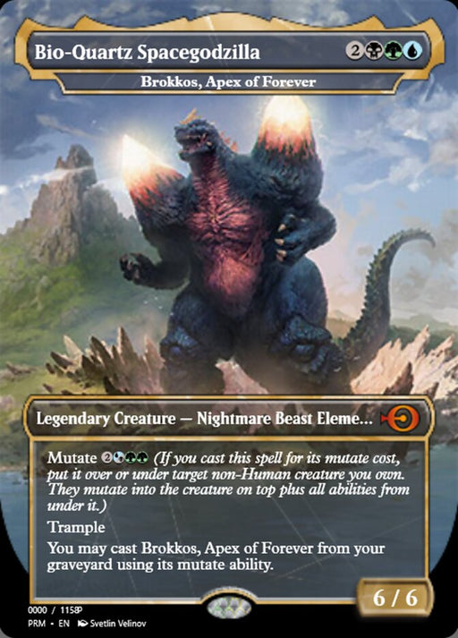 Bio-Quartz Spacegodzilla - Brokkos, Apex of Forever - Borderless - Full Art - Inverted - Legendary