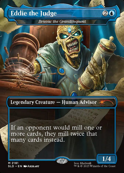 Eddie the Judge - Bruvac the Grandiloquent - Borderless - Full Art - Inverted - Legendary