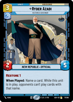 Ryder Azadi - Restored Governor