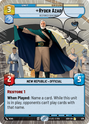Ryder Azadi - Restored Governor (Hyperspace) - Foil
