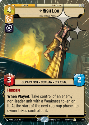 Rish Loo - Traitorous Minister (Hyperspace) - Foil