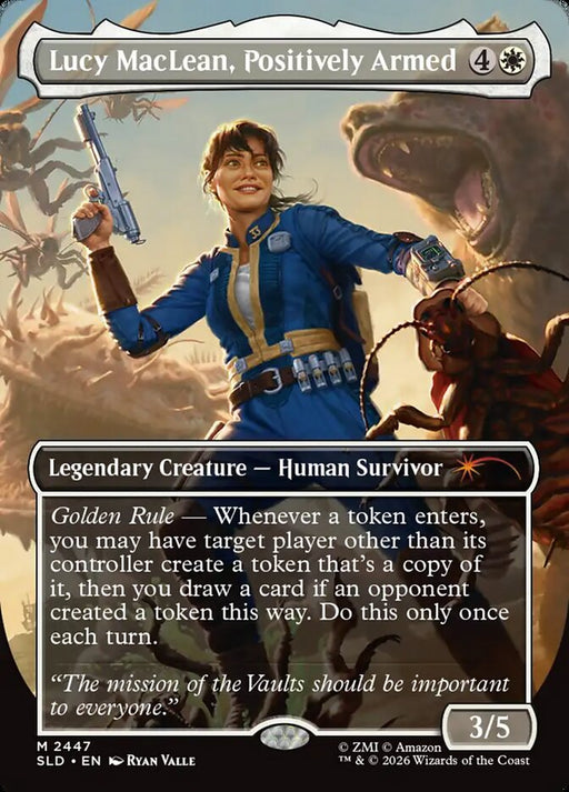 Lucy MacLean, Positively Armed - Borderless - Full Art - Inverted - Legendary
