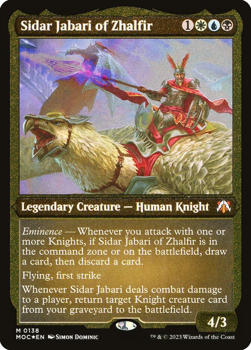 Sidar Jabari of Zhalfir - Etched - Inverted - Legendary - Etched (Foil)