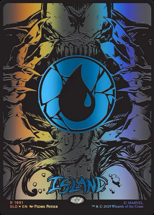 Island - Textless - Borderless - Full Art - Inverted (Foil)