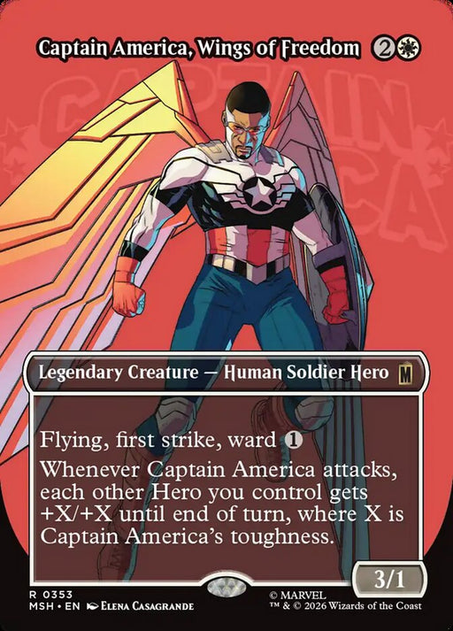 Captain America, Wings of Freedom - Borderless - Inverted - Legendary