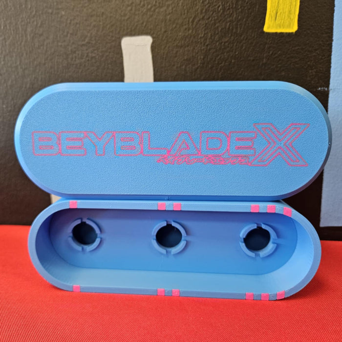 🌀 BEYBLADE X, DECK CASE, Sky Blue/Red Hightlights (rounded)  – Awesome Essentials