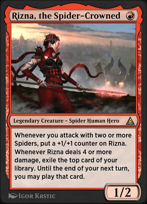 Rizna, the Spider-Crowned - Spinneret and Spiderling - Legendary