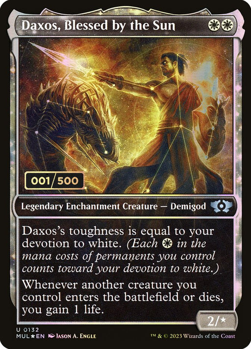 Daxos, Blessed by the Sun - Full Art - Enchantment - Inverted - Legendary - Showcase (Foil)
