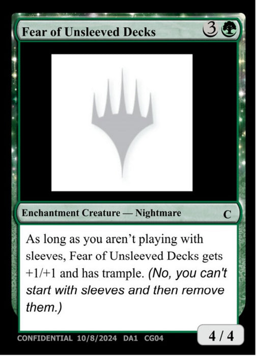 Fear of Unsleeved Decks - Enchantment
