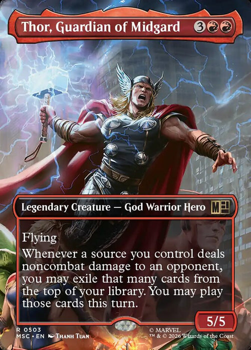 Thor, Guardian of Midgard - Borderless - Inverted - Legendary (Foil)