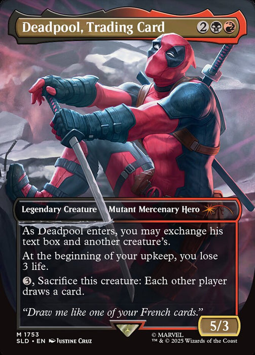 Deadpool, Trading Card - Borderless - Full Art - Inverted - Legendary (Foil)