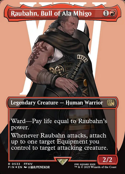 Raubahn, Bull of Ala Mhigo - Borderless - Full Art - Inverted - Legendary - Surge Foil (Foil)