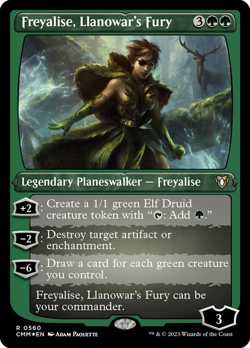 Freyalise, Llanowar's Fury - Etched - Inverted - Etched (Foil)